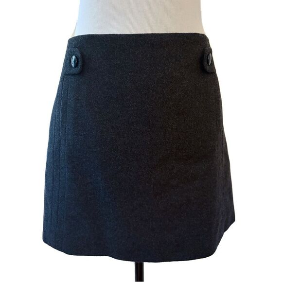 J.Crew Mini Skirt | Wool Blend Lined Button Detail | Size 0 NWT - Picture 1 of 5